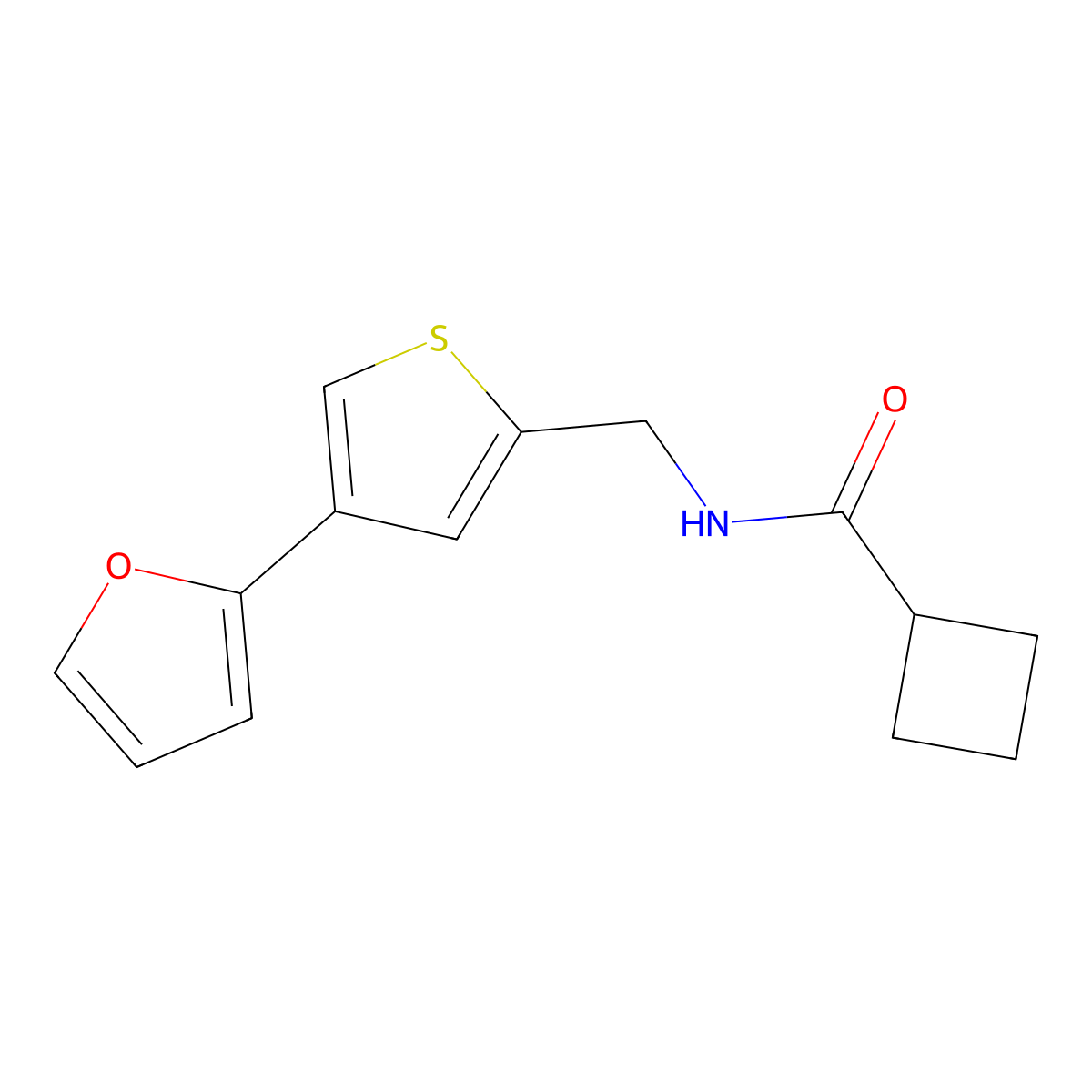 N-{[4-(furan-2-yl)thiophen-2-yl]methyl}cyclobutanecarboxamide molecular structure, CAS 2379994-49-5