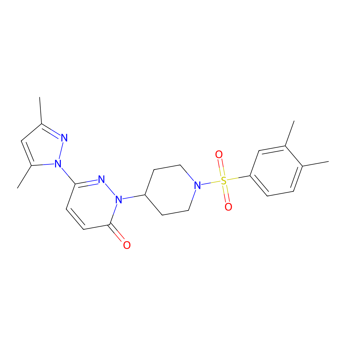 6-(3,5-dimethyl-1H-pyrazol-1-yl)-2-[1-(3,4-dimethylbenzenesulfonyl)piperidin-4-yl]-2,3-dihydropyridazin-3-one molecular structure, CAS 2379994-55-3