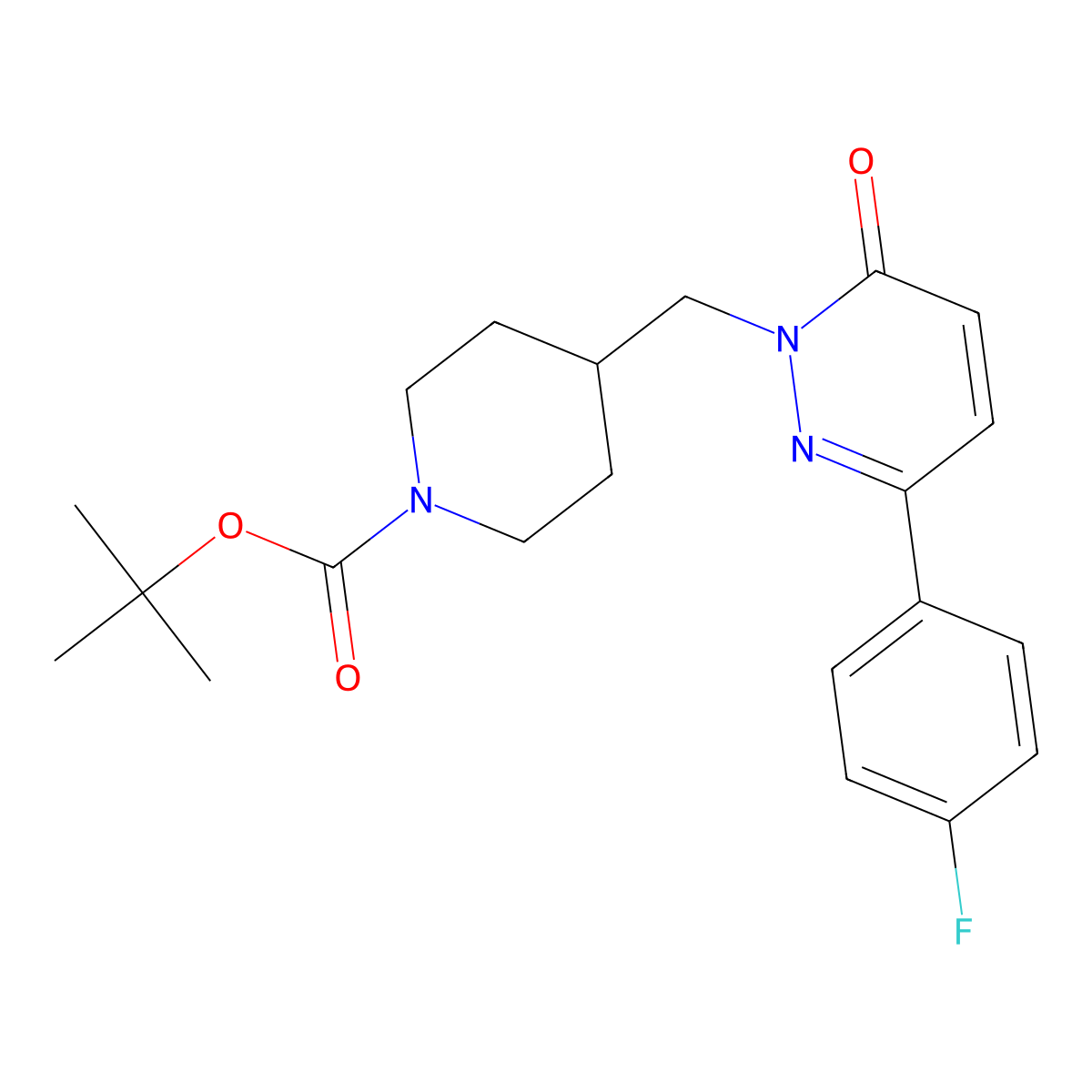 Tert-butyl 4-{[3-(4-fluorophenyl)-6-oxo-1,6-dihydropyridazin-1-yl]methyl}piperidine-1-carboxylate molecular structure, CAS 2379994-59-7