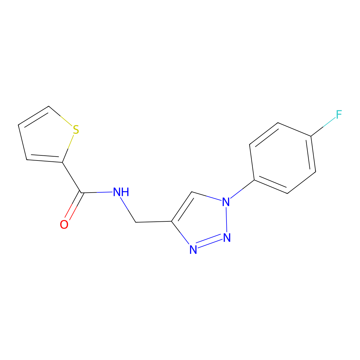 N-{[1-(4-fluorophenyl)-1H-1,2,3-triazol-4-yl]methyl}thiophene-2-carboxamide molecular structure, CAS 2379994-65-5