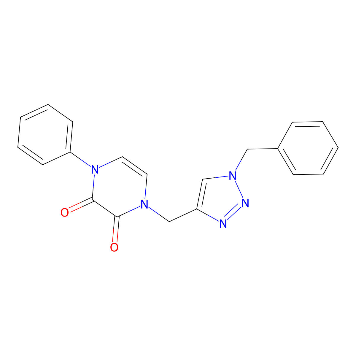 1-[(1-Benzyltriazol-4-yl)methyl]-4-phenylpyrazine-2,3-dione molecular structure, CAS 2379994-66-6