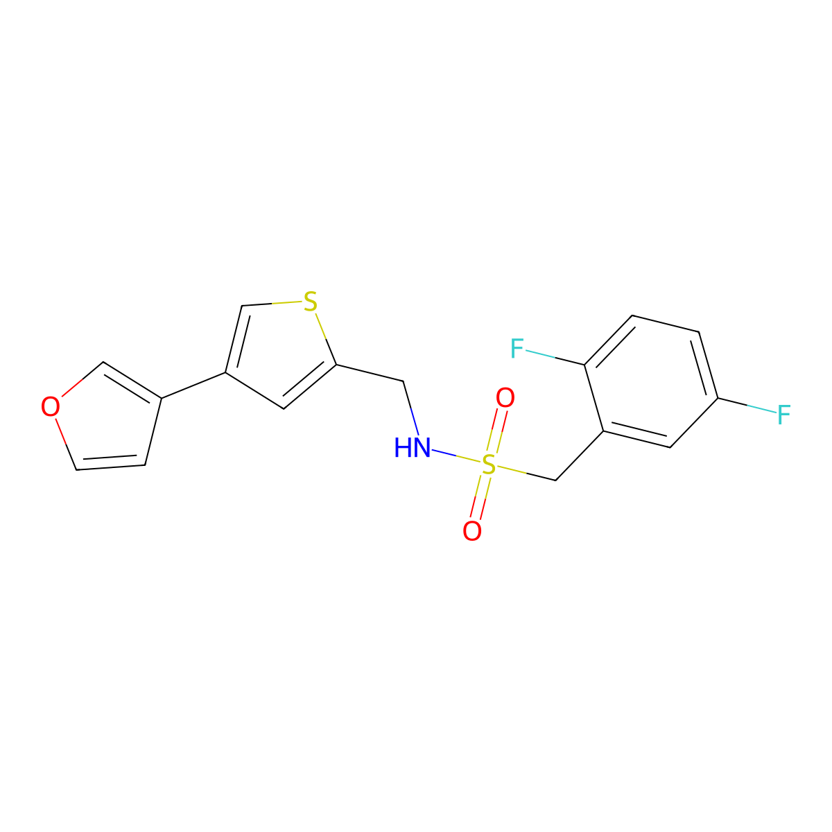 1-(2,5-difluorophenyl)-N-{[4-(furan-3-yl)thiophen-2-yl]methyl}methanesulfonamide molecular structure, CAS 2379994-81-5