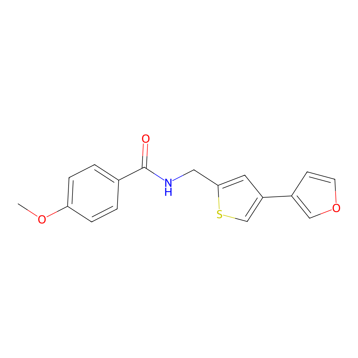N-{[4-(furan-3-yl)thiophen-2-yl]methyl}-4-methoxybenzamide molecular structure, CAS 2379994-86-0