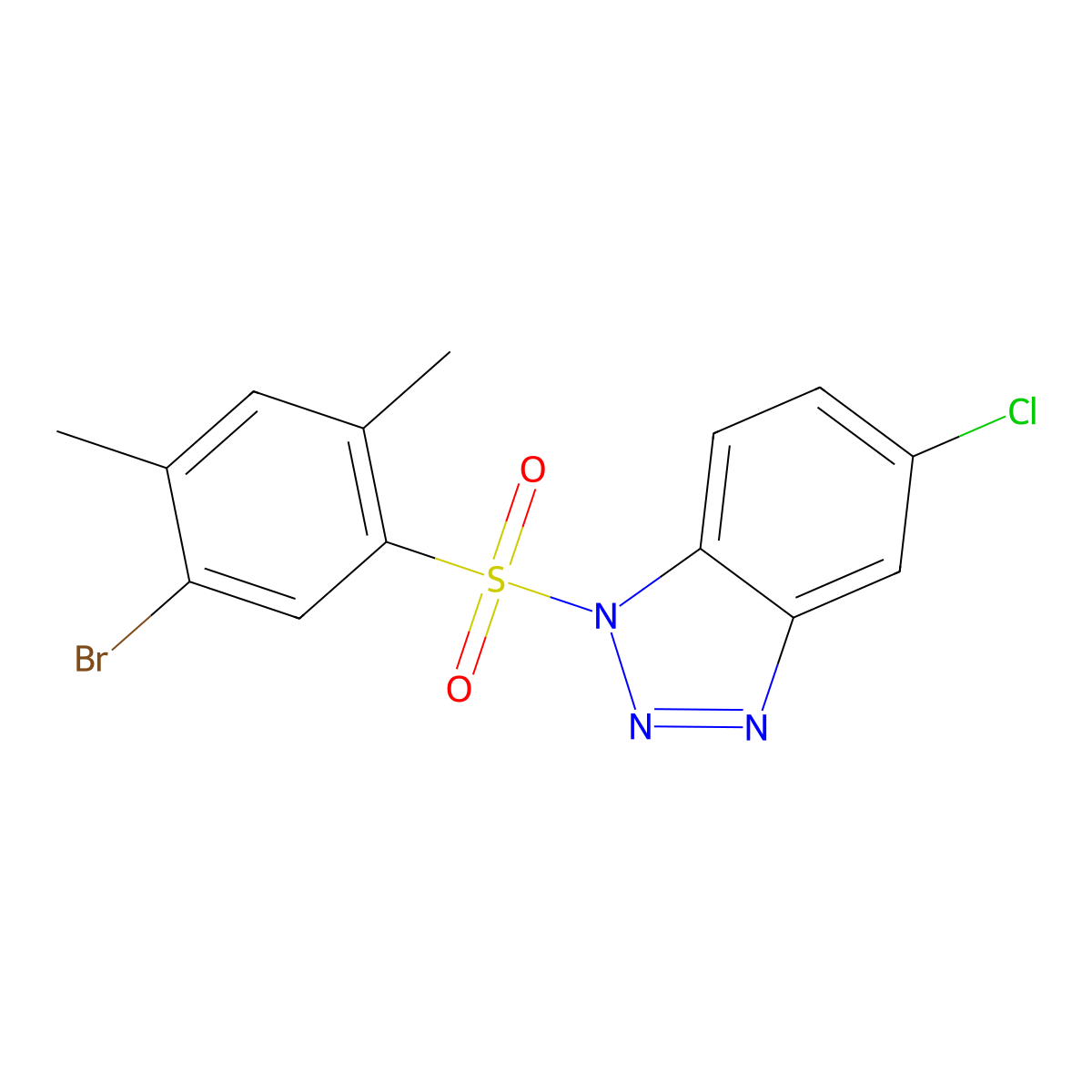 1-(5-bromo-2,4-dimethylbenzenesulfonyl)-5-chloro-1H-1,2,3-benzotriazole molecular structure, CAS 2379994-89-3