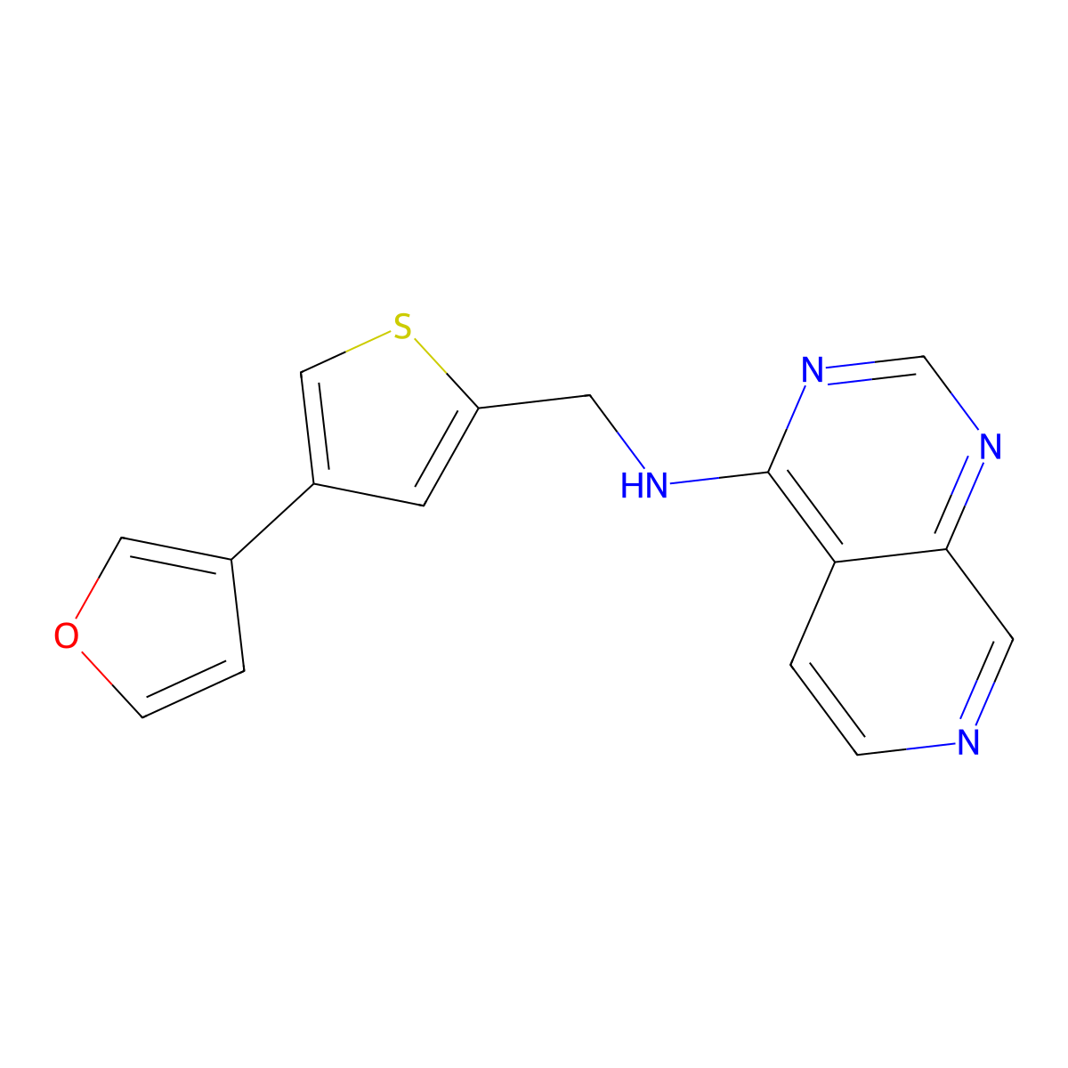 N-{[4-(furan-3-yl)thiophen-2-yl]methyl}pyrido[3,4-d]pyrimidin-4-amine molecular structure, CAS 2379994-98-4