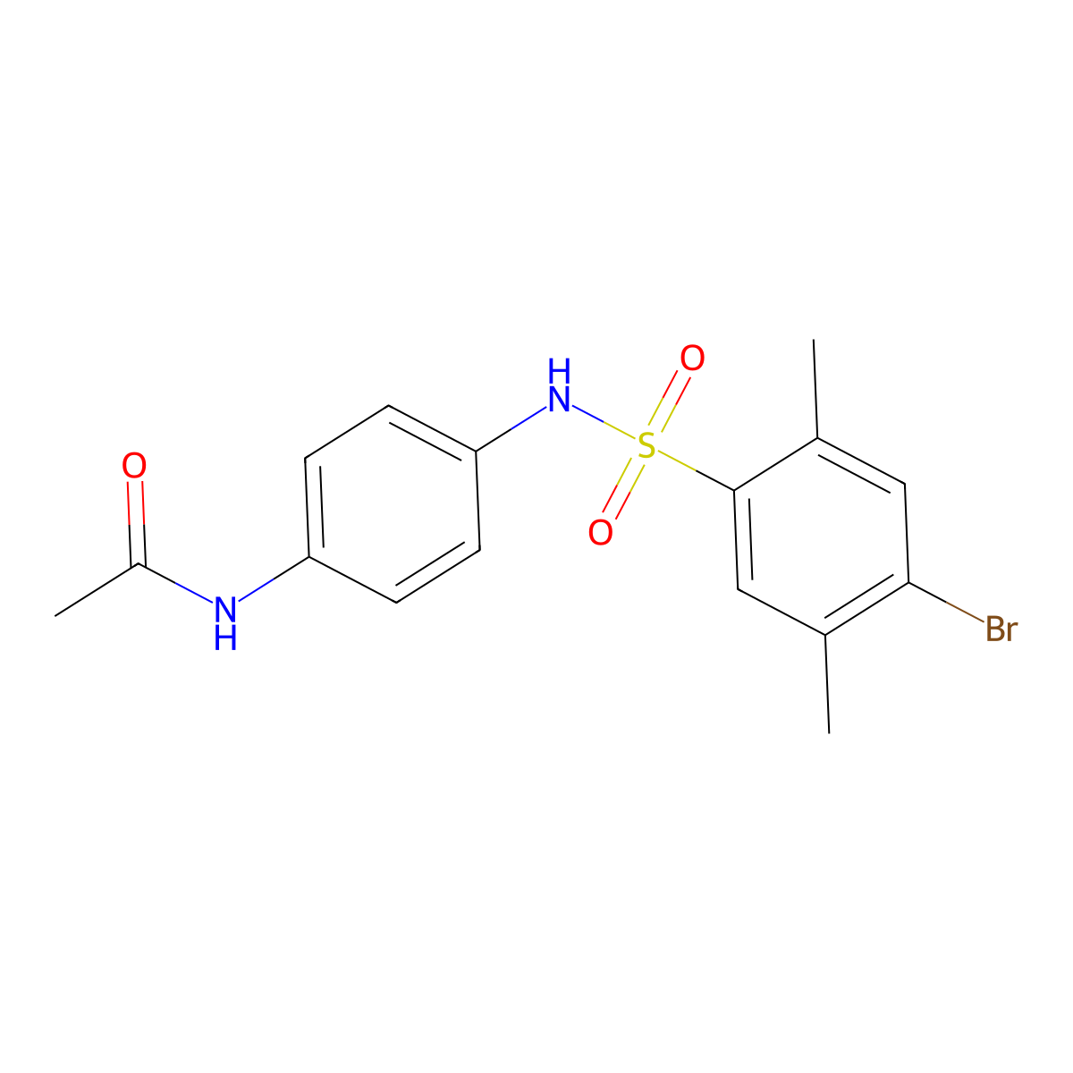N-[4-(4-bromo-2,5-dimethylbenzenesulfonamido)phenyl]acetamide molecular structure, CAS 2379995-04-5
