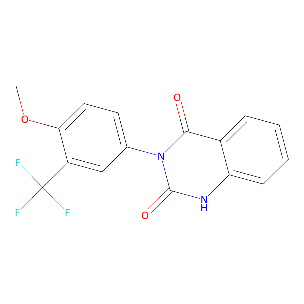 3-[4-Methoxy-3-(trifluoromethyl)phenyl]-1H-quinazoline-2,4-dione molecular structure, CAS 2379995-14-7
