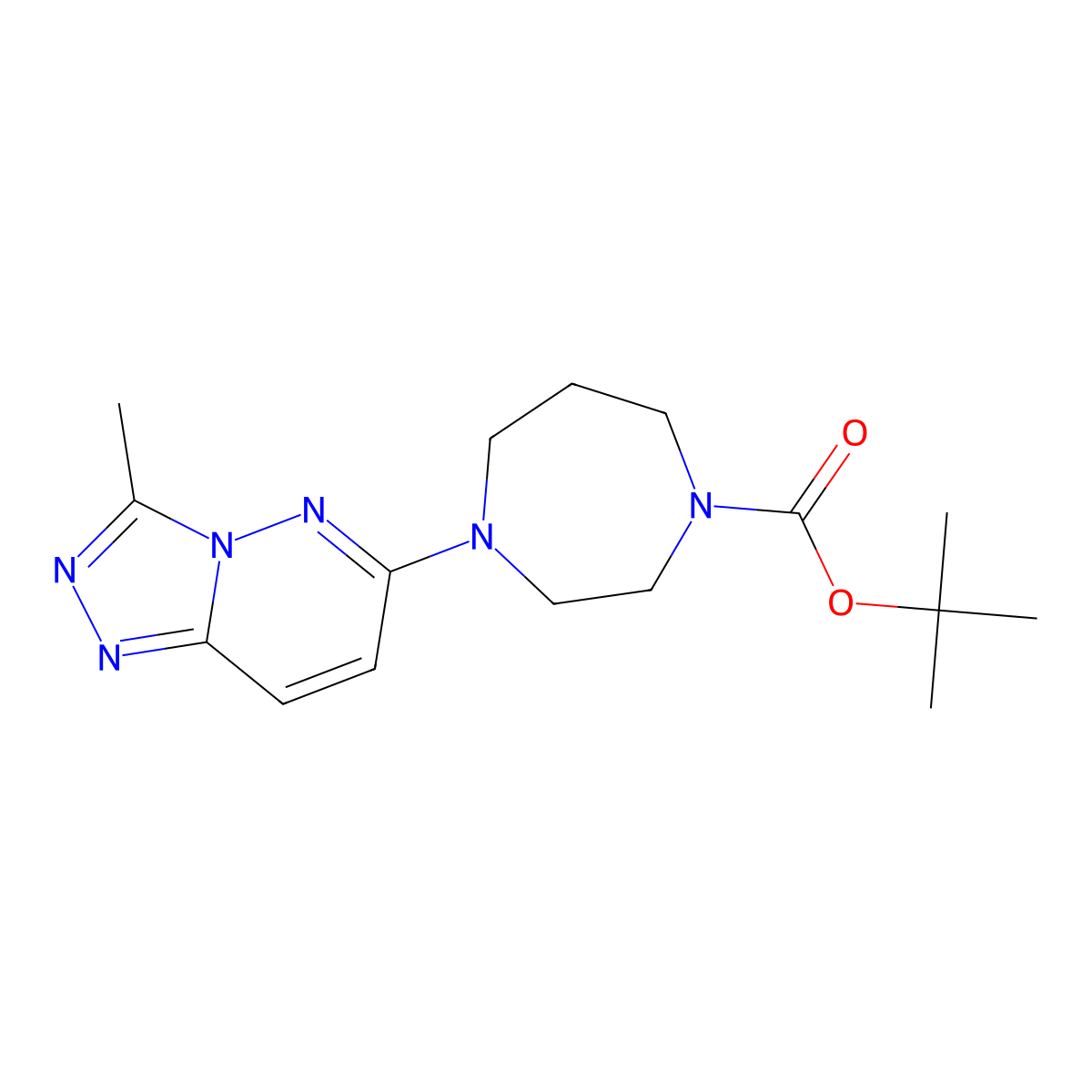 Tert-butyl 4-{3-methyl-[1,2,4]triazolo[4,3-b]pyridazin-6-yl}-1,4-diazepane-1-carboxylate molecular structure, CAS 2379995-17-0