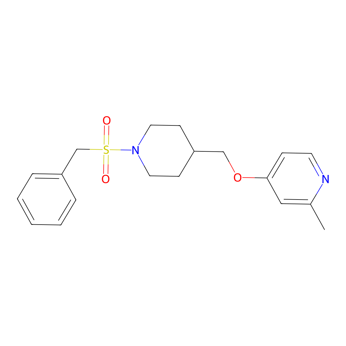 2-Methyl-4-[(1-phenylmethanesulfonylpiperidin-4-yl)methoxy]pyridine molecular structure, CAS 2379995-21-6