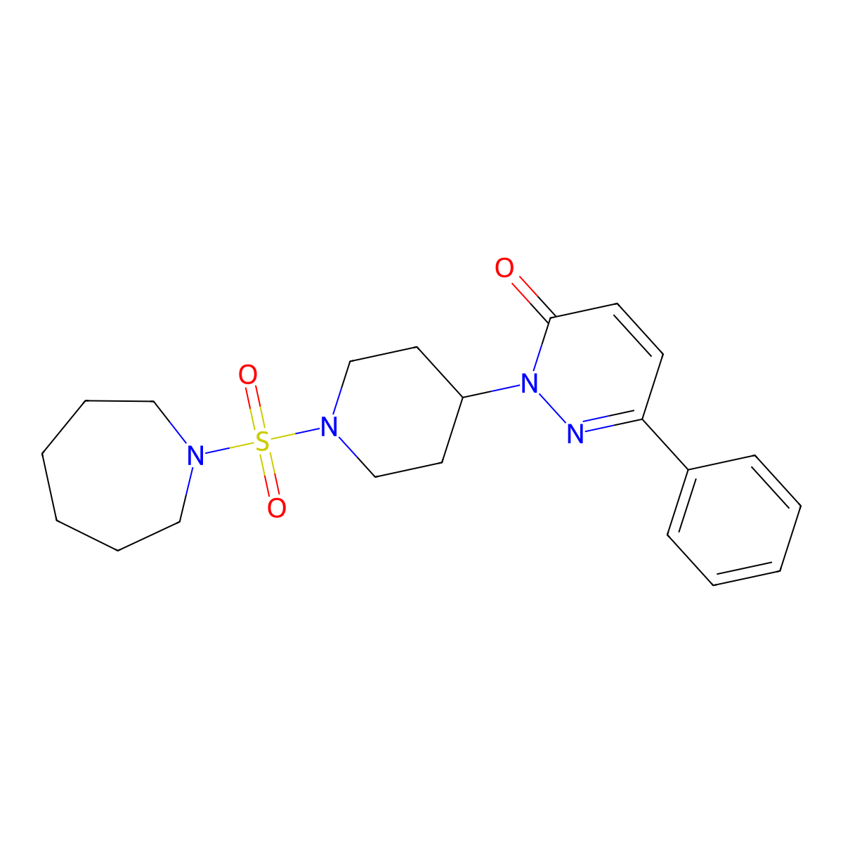 2-[1-(Azepane-1-sulfonyl)piperidin-4-yl]-6-phenyl-2,3-dihydropyridazin-3-one molecular structure, CAS 2379995-29-4