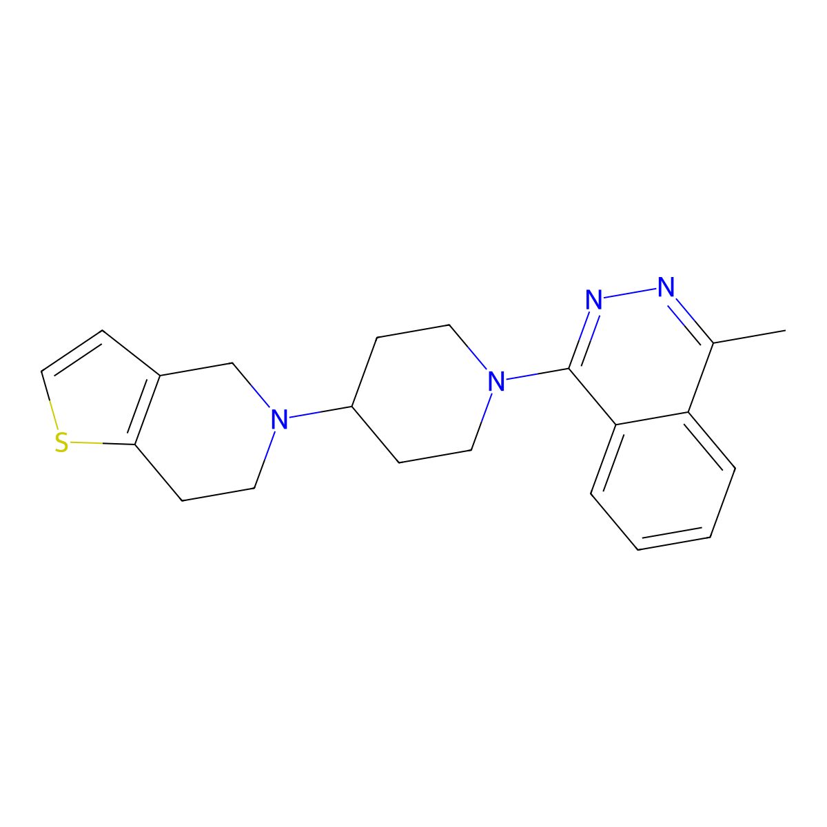 1-methyl-4-(4-{4H,5H,6H,7H-thieno[3,2-c]pyridin-5-yl}piperidin-1-yl)phthalazine molecular structure, CAS 2379995-37-4
