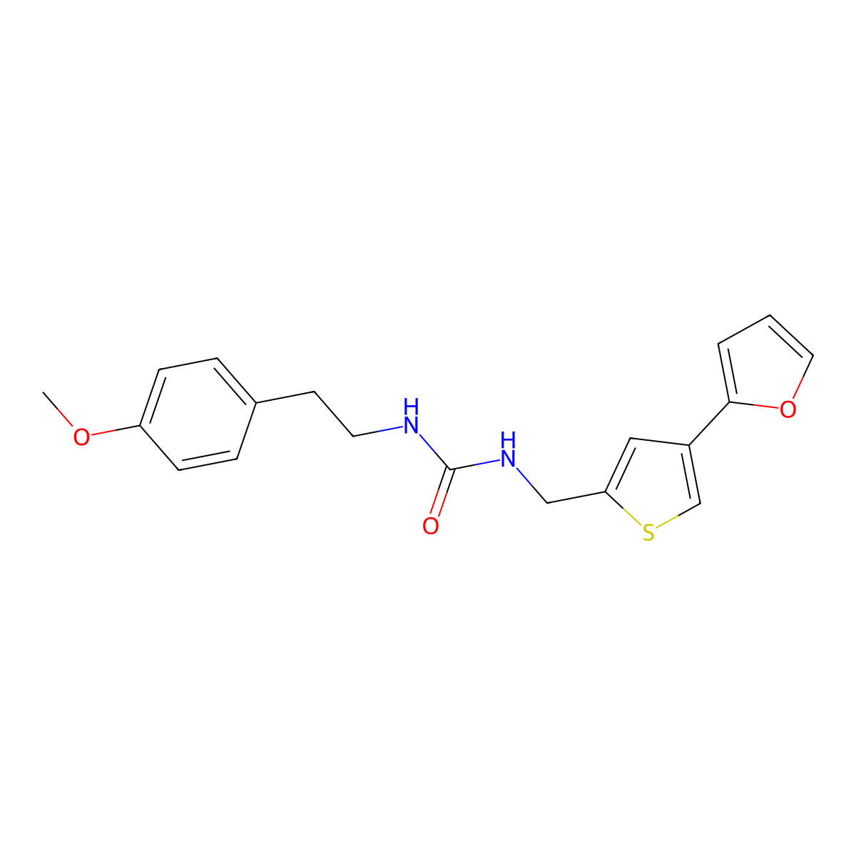 3-{[4-(Furan-2-yl)thiophen-2-yl]methyl}-1-[2-(4-methoxyphenyl)ethyl]urea molecular structure, CAS 2379995-47-6