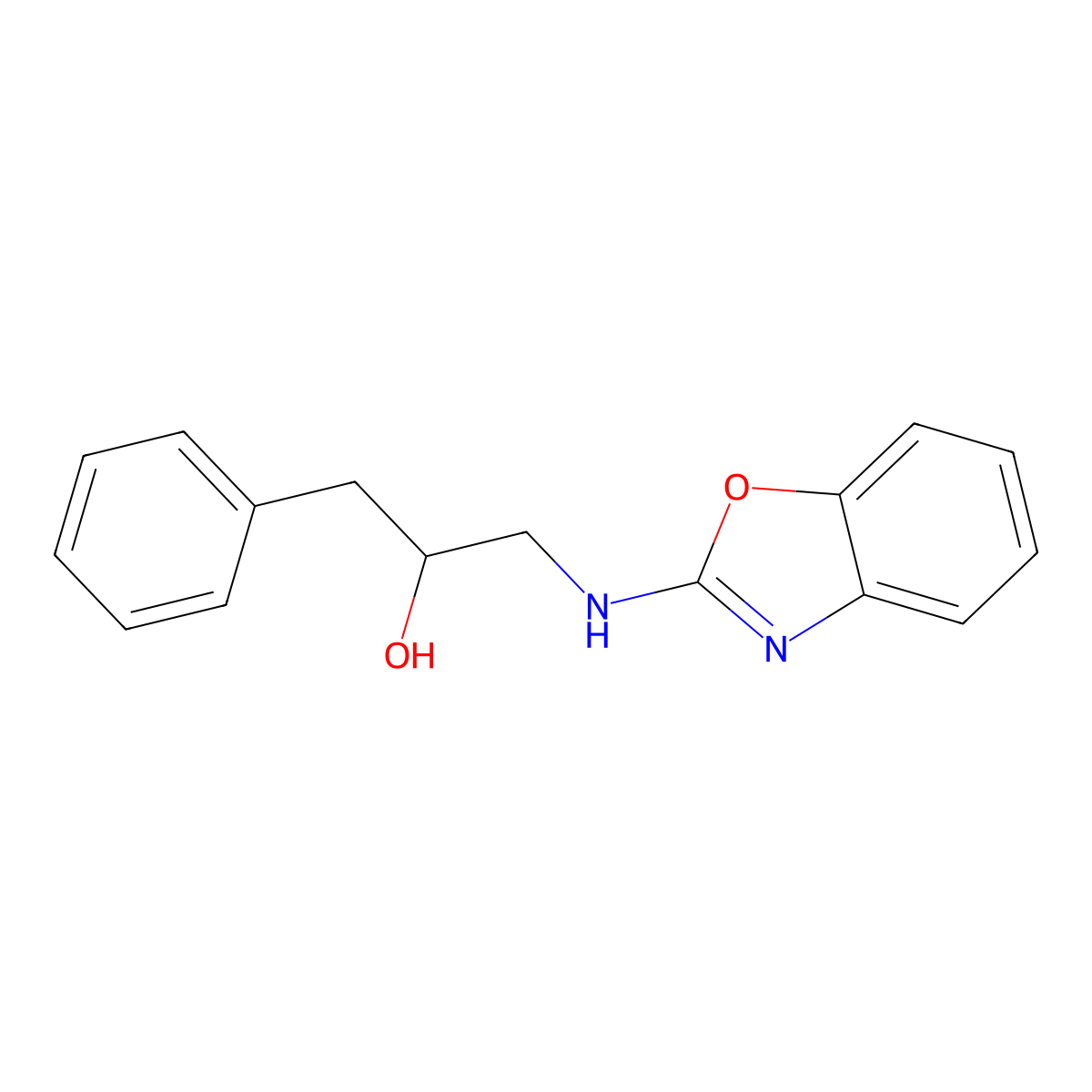 1-[(1,3-Benzoxazol-2-yl)amino]-3-phenylpropan-2-ol molecular structure, CAS 2379995-53-4