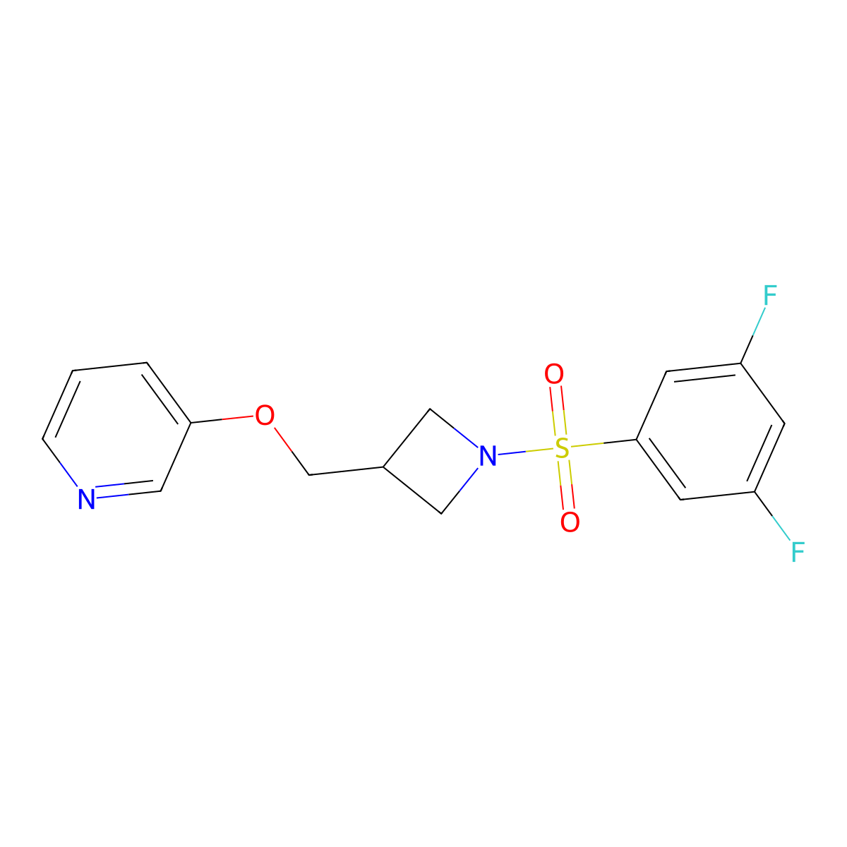 3-{[1-(3,5-Difluorobenzenesulfonyl)azetidin-3-yl]methoxy}pyridine molecular structure, CAS 2379995-59-0