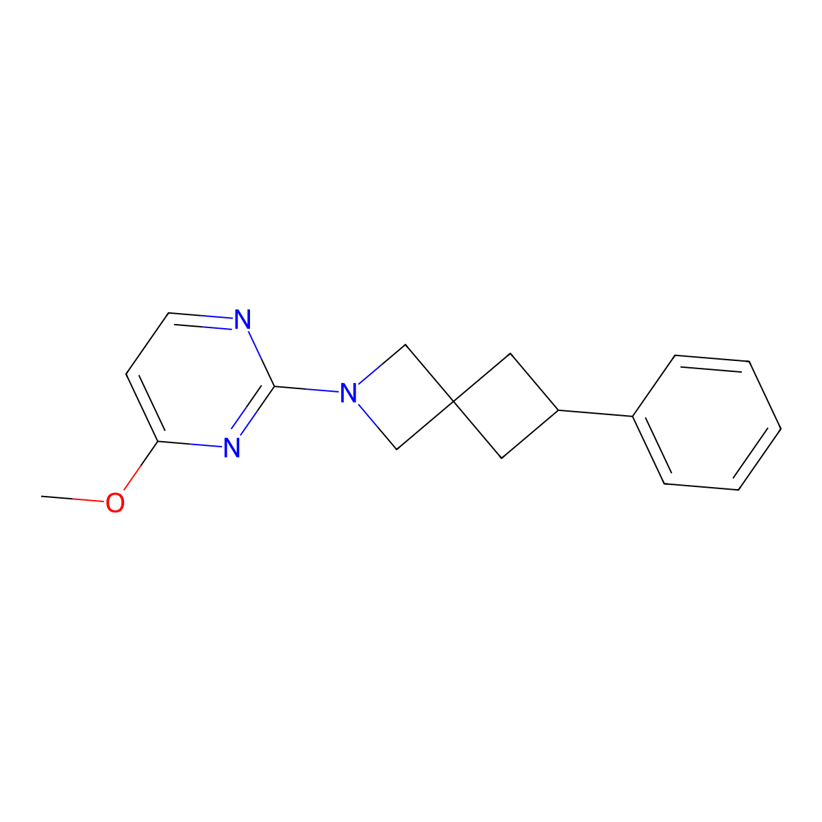 2-(4-Methoxypyrimidin-2-yl)-6-phenyl-2-azaspiro[3.3]heptane molecular structure, CAS 2379995-69-2
