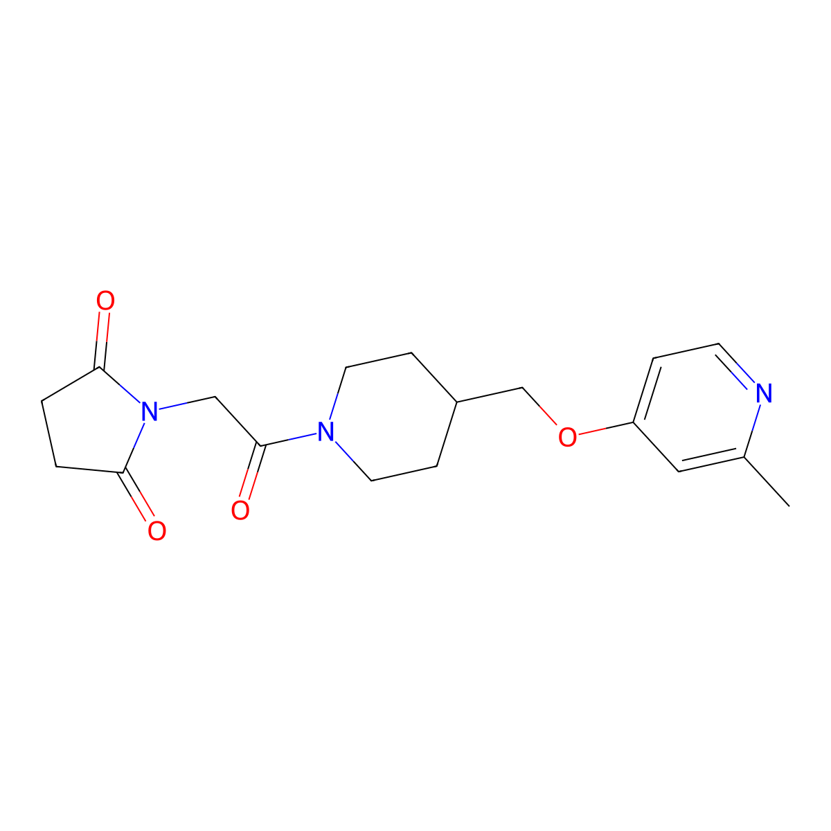 1-[2-(4-{[(2-Methylpyridin-4-yl)oxy]methyl}piperidin-1-yl)-2-oxoethyl]pyrrolidine-2,5-dione molecular structure, CAS 2379995-71-6