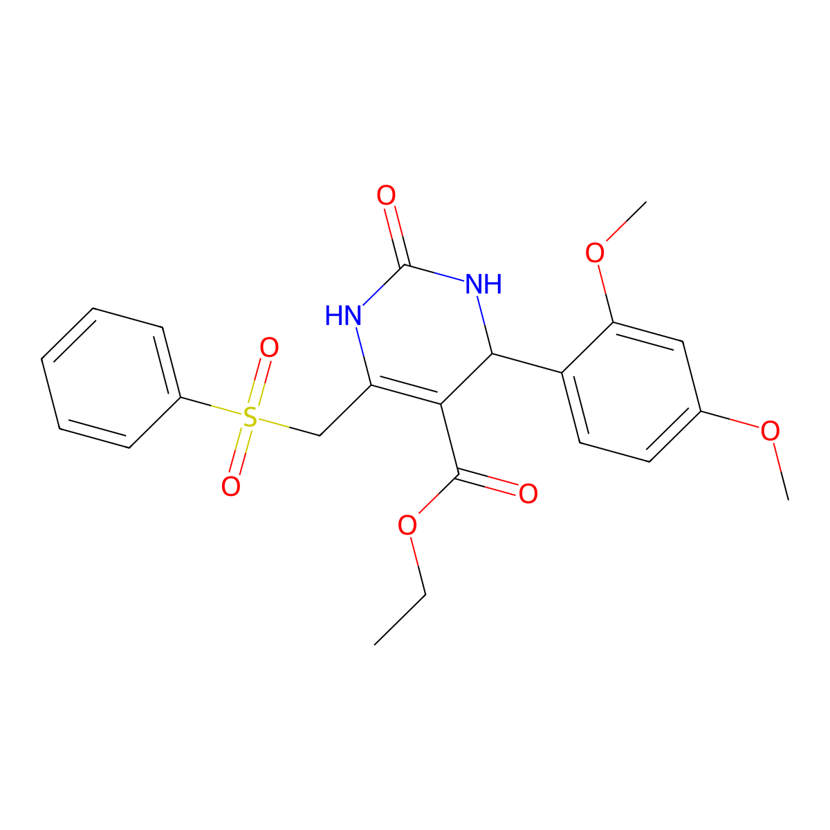 Ethyl 6-[(benzenesulfonyl)methyl]-4-(2,4-dimethoxyphenyl)-2-oxo-1,2,3,4-tetrahydropyrimidine-5-carboxylate molecular structure, CAS 2379995-74-9