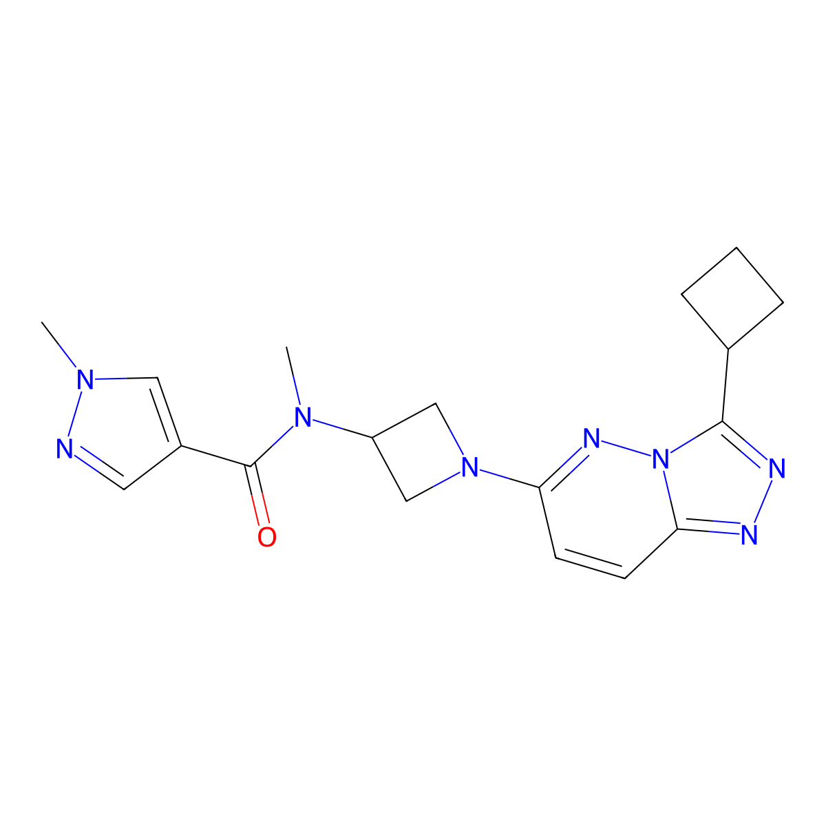 N-(1-{3-cyclobutyl-[1,2,4]triazolo[4,3-b]pyridazin-6-yl}azetidin-3-yl)-N,1-dimethyl-1H-pyrazole-4-carboxamide molecular structure, CAS 2379995-81-8