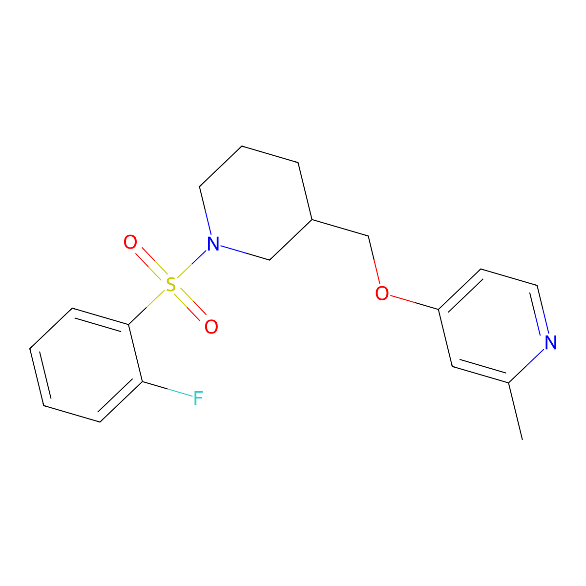 4-{[1-(2-Fluorobenzenesulfonyl)piperidin-3-yl]methoxy}-2-methylpyridine molecular structure, CAS 2379995-90-9