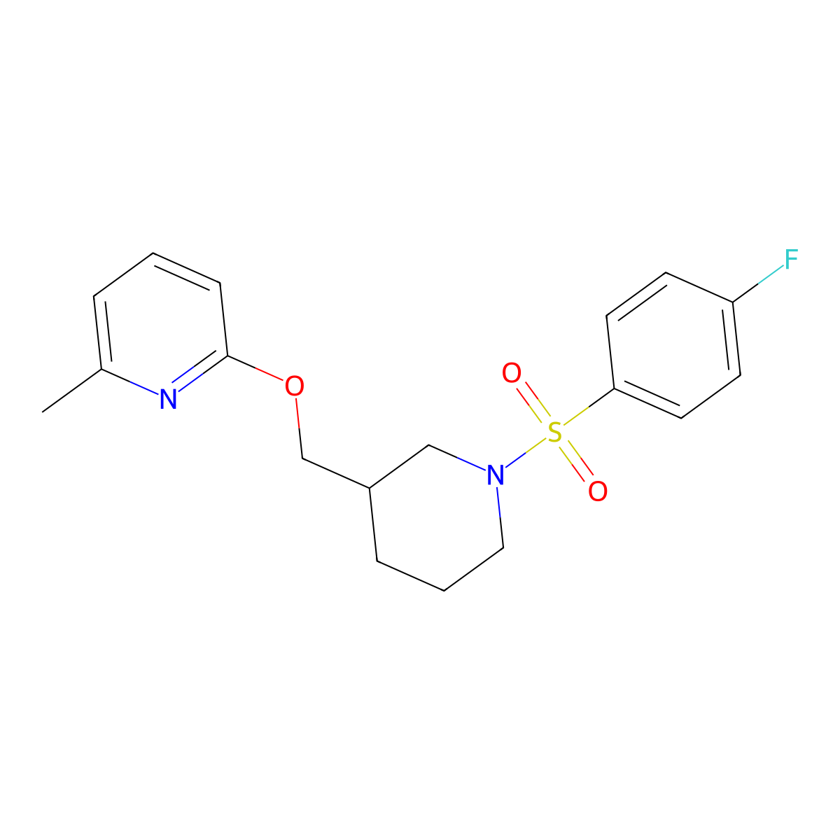 2-{[1-(4-Fluorobenzenesulfonyl)piperidin-3-yl]methoxy}-6-methylpyridine molecular structure, CAS 2379996-01-5