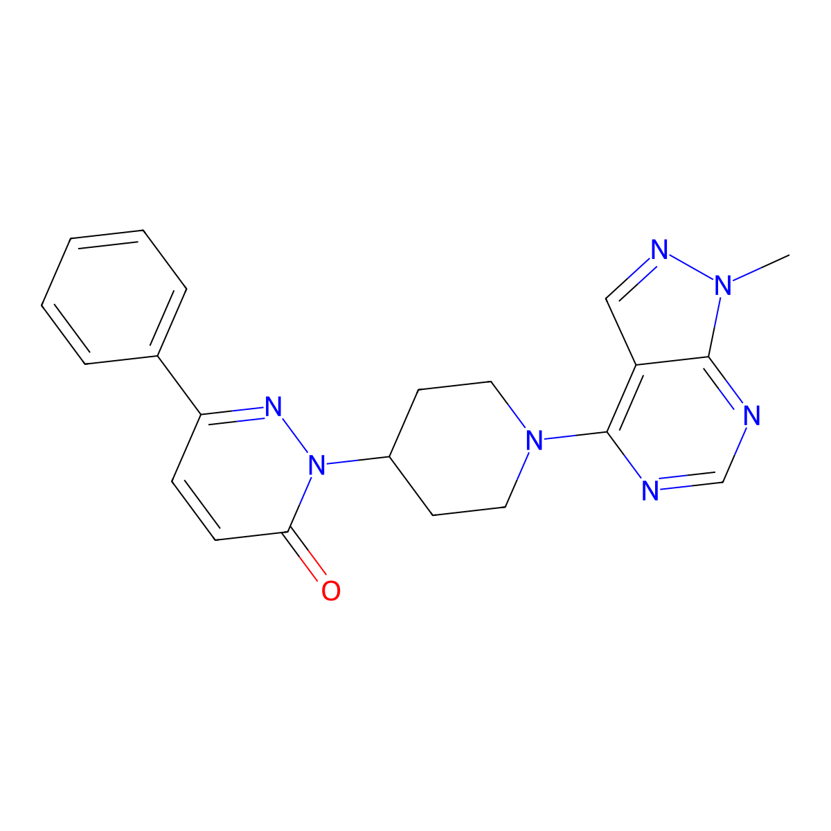 2-(1-{1-methyl-1H-pyrazolo[3,4-d]pyrimidin-4-yl}piperidin-4-yl)-6-phenyl-2,3-dihydropyridazin-3-one molecular structure, CAS 2379996-05-9