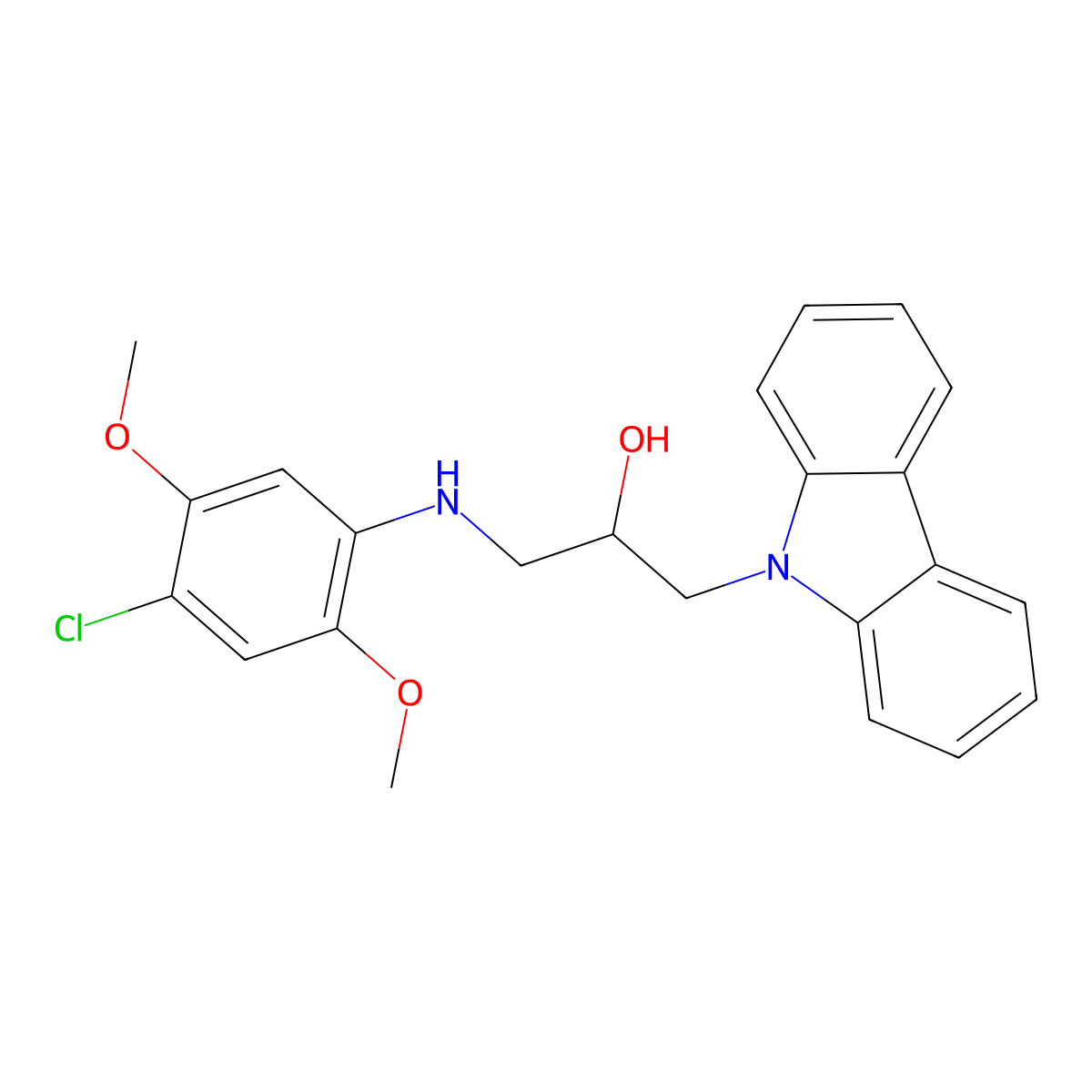 1-(9H-carbazol-9-yl)-3-[(4-chloro-2,5-dimethoxyphenyl)amino]propan-2-ol molecular structure, CAS 2379996-19-5