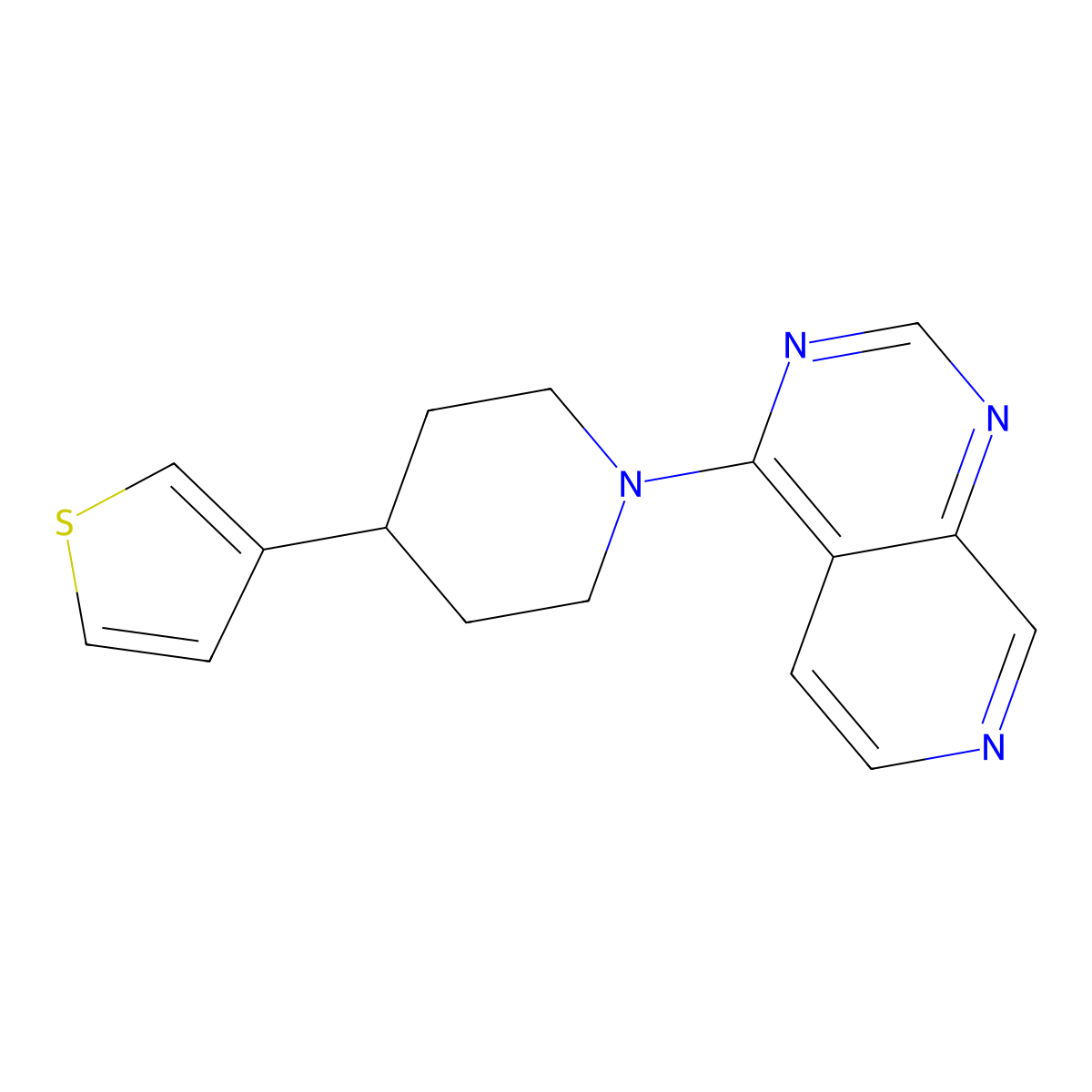 1-{Pyrido[3,4-d]pyrimidin-4-yl}-4-(thiophen-3-yl)piperidine molecular structure, CAS 2379996-30-0