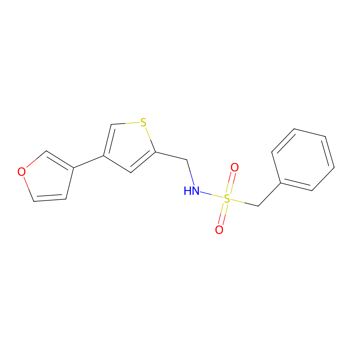 N-{[4-(furan-3-yl)thiophen-2-yl]methyl}-1-phenylmethanesulfonamide molecular structure, CAS 2379996-35-5