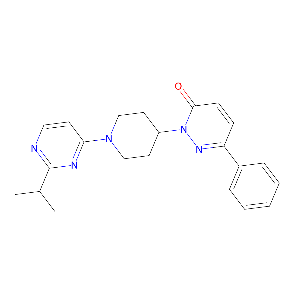 6-Phenyl-2-{1-[2-(propan-2-yl)pyrimidin-4-yl]piperidin-4-yl}-2,3-dihydropyridazin-3-one molecular structure, CAS 2379996-38-8