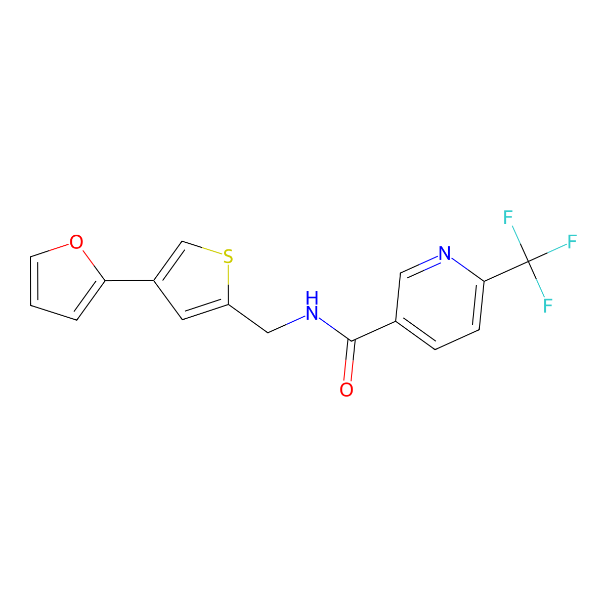 N-{[4-(furan-2-yl)thiophen-2-yl]methyl}-6-(trifluoromethyl)pyridine-3-carboxamide molecular structure, CAS 2379996-44-6
