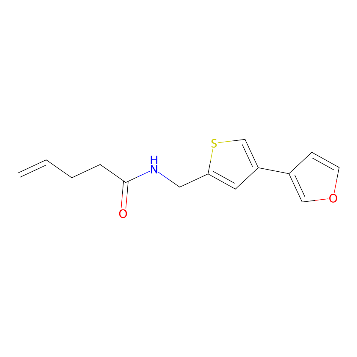 N-{[4-(furan-3-yl)thiophen-2-yl]methyl}pent-4-enamide molecular structure, CAS 2379996-49-1