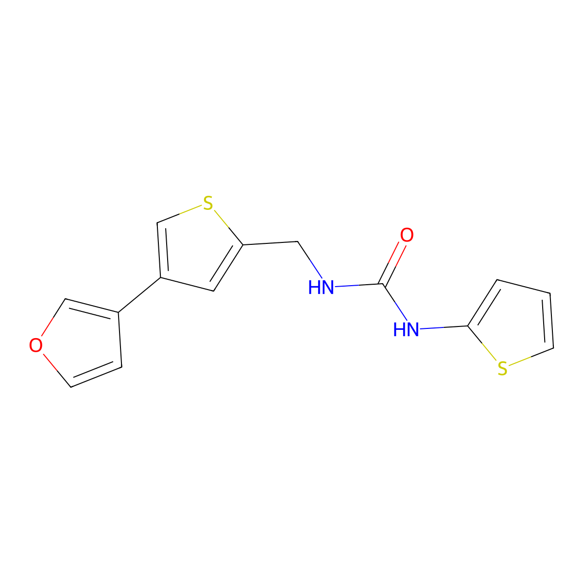 1-{[4-(Furan-3-yl)thiophen-2-yl]methyl}-3-(thiophen-2-yl)urea molecular structure, CAS 2379996-62-8