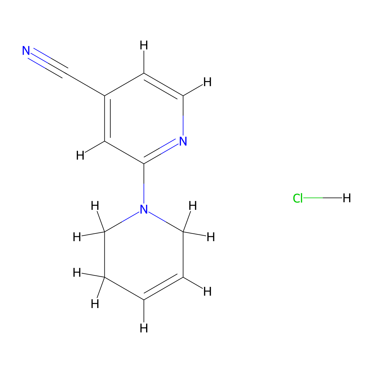 3,6-dihydro-2H-[1,2'-bipyridine]-4'-carbonitrile hydrochloride molecular structure, CAS 2379996-70-8