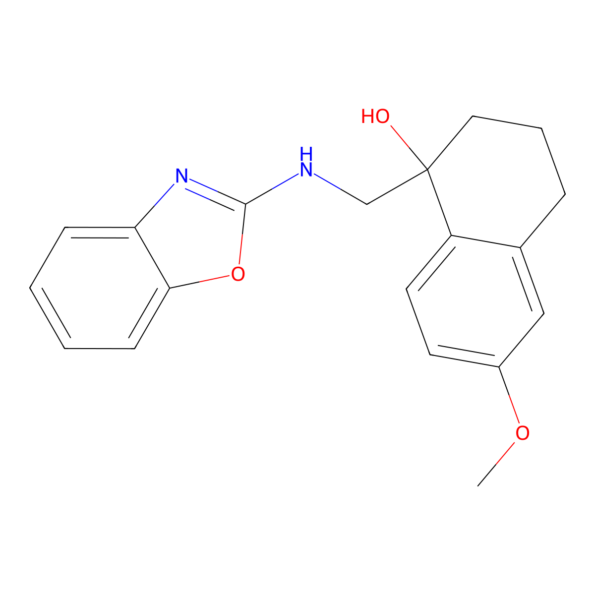 1-{[(1,3-Benzoxazol-2-yl)amino]methyl}-6-methoxy-1,2,3,4-tetrahydronaphthalen-1-ol molecular structure, CAS 2379996-72-0