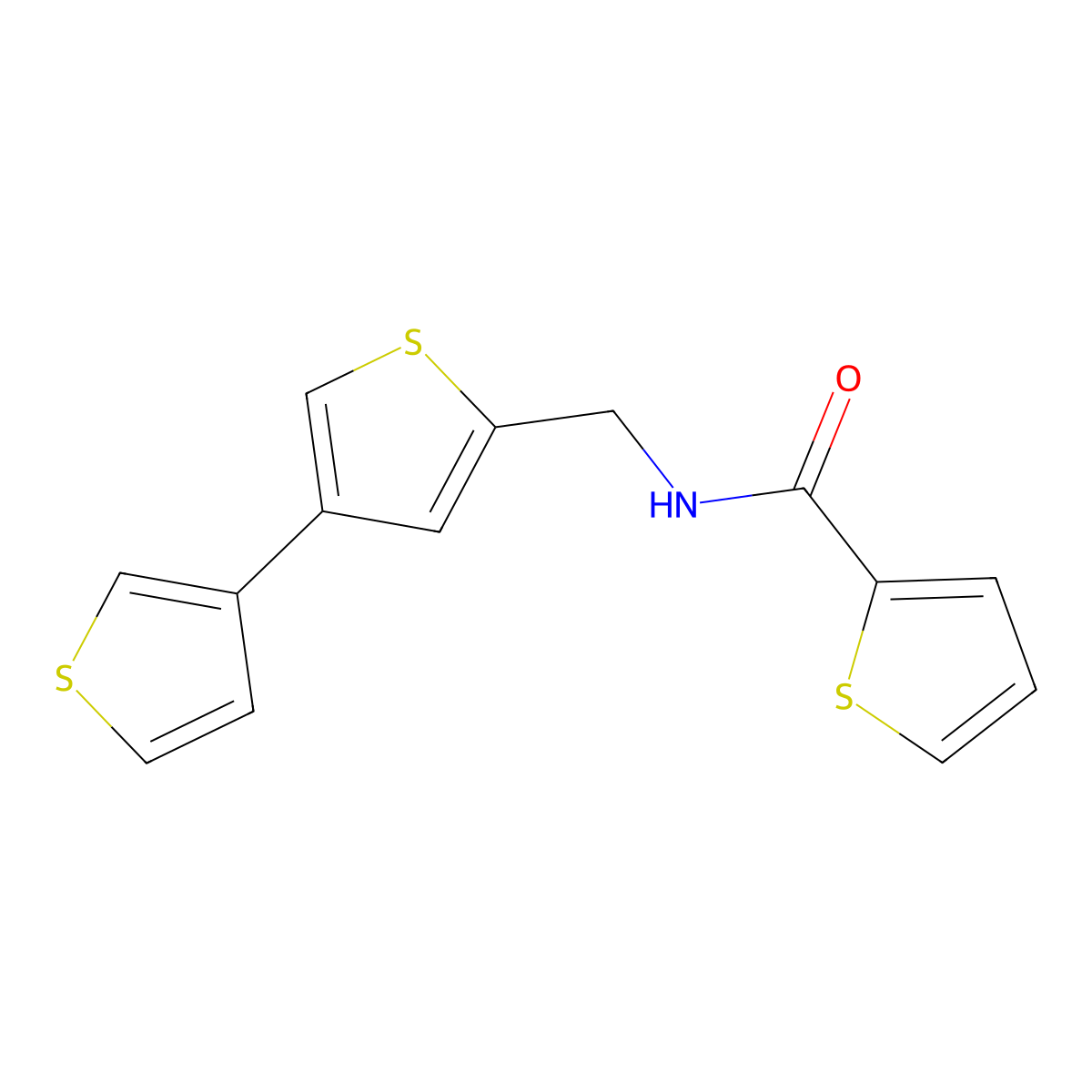 N-({[3,3'-bithiophene]-5-yl}methyl)thiophene-2-carboxamide molecular structure, CAS 2379996-73-1