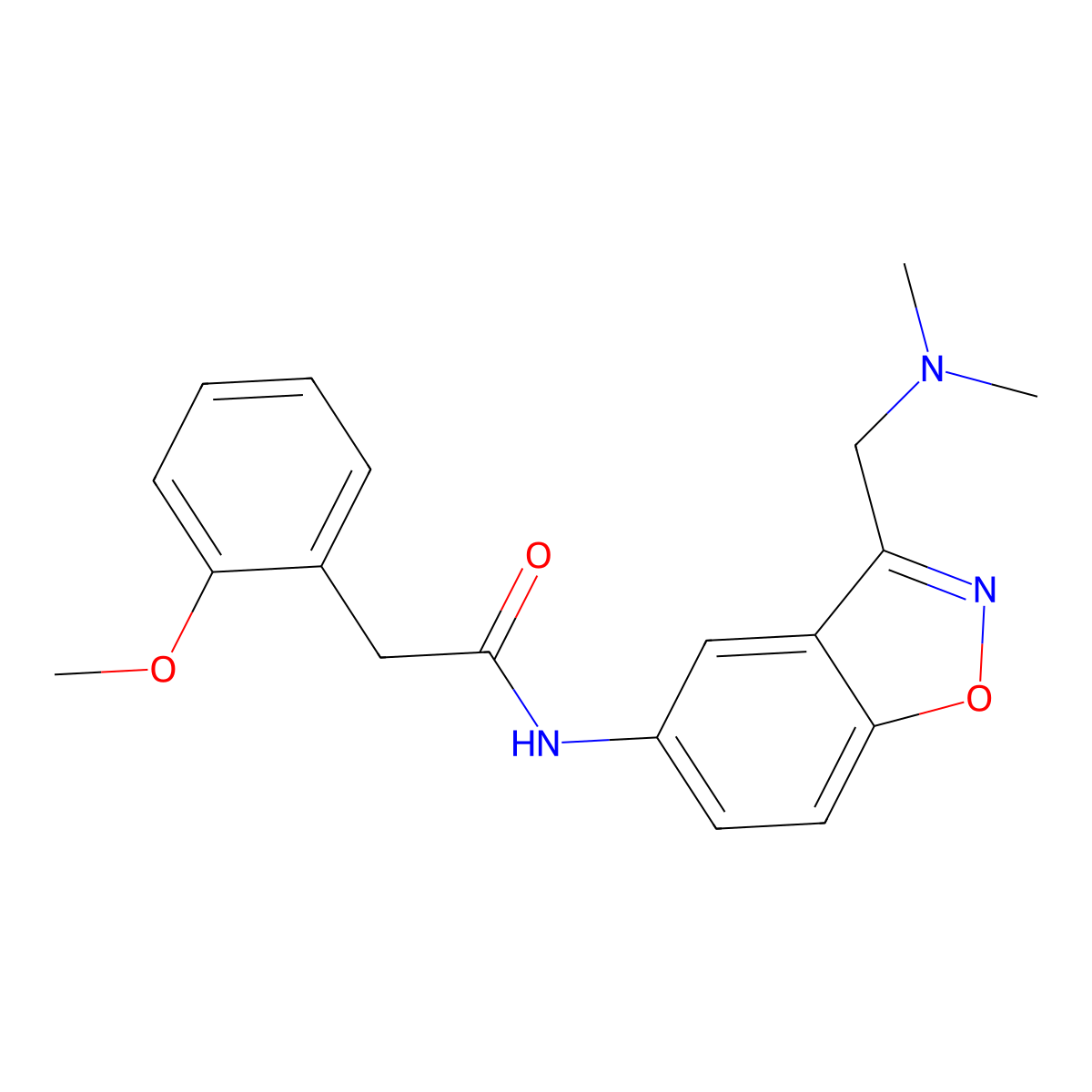 N-{3-[(dimethylamino)methyl]-1,2-benzoxazol-5-yl}-2-(2-methoxyphenyl)acetamide molecular structure, CAS 2379996-84-4