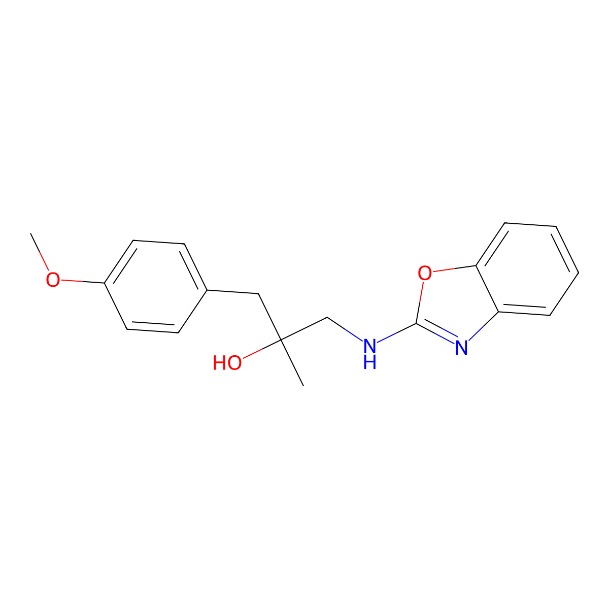 1-[(1,3-Benzoxazol-2-yl)amino]-3-(4-methoxyphenyl)-2-methylpropan-2-ol molecular structure, CAS 2379996-85-5