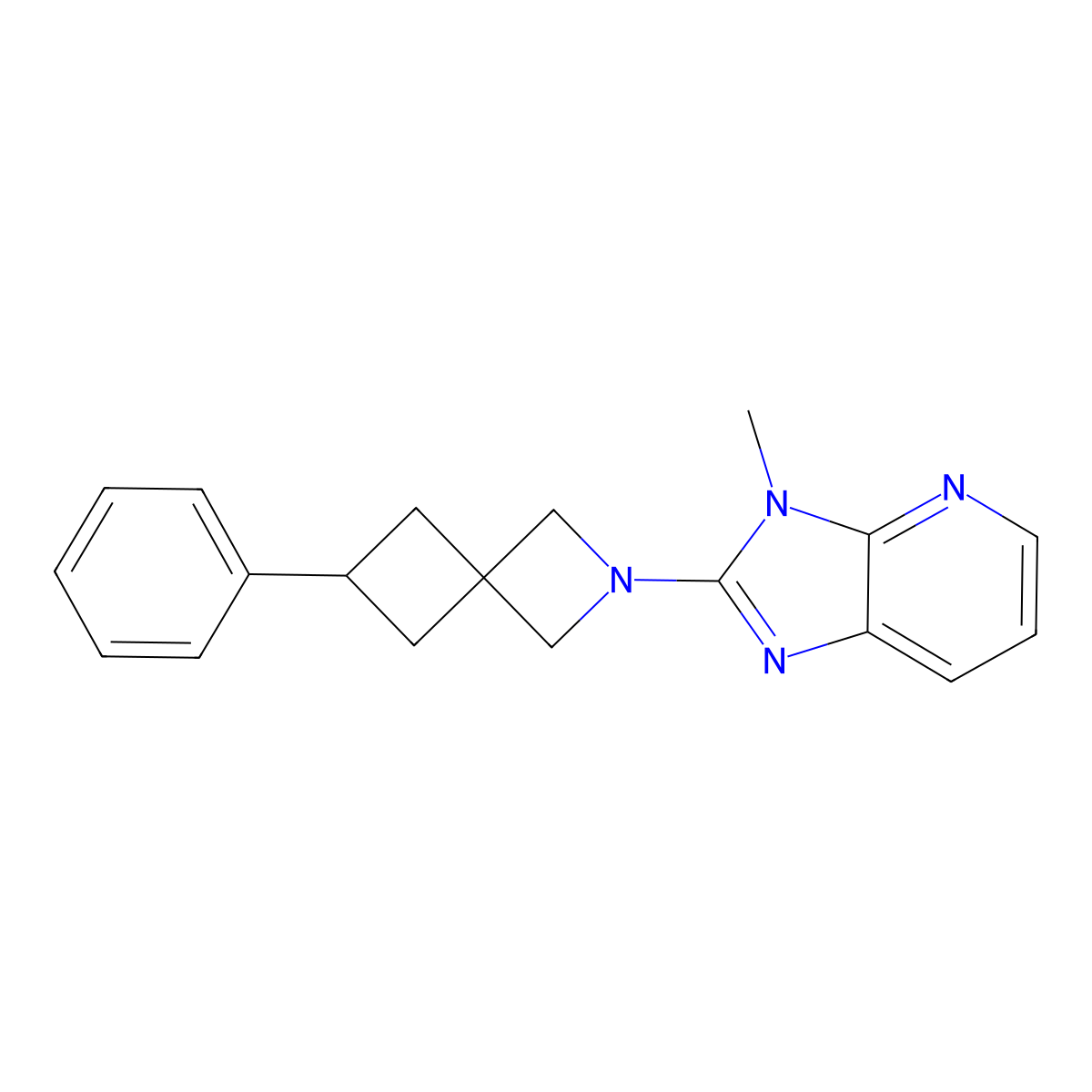 2-{3-methyl-3H-imidazo[4,5-b]pyridin-2-yl}-6-phenyl-2-azaspiro[3.3]heptane molecular structure, CAS 2379996-91-3