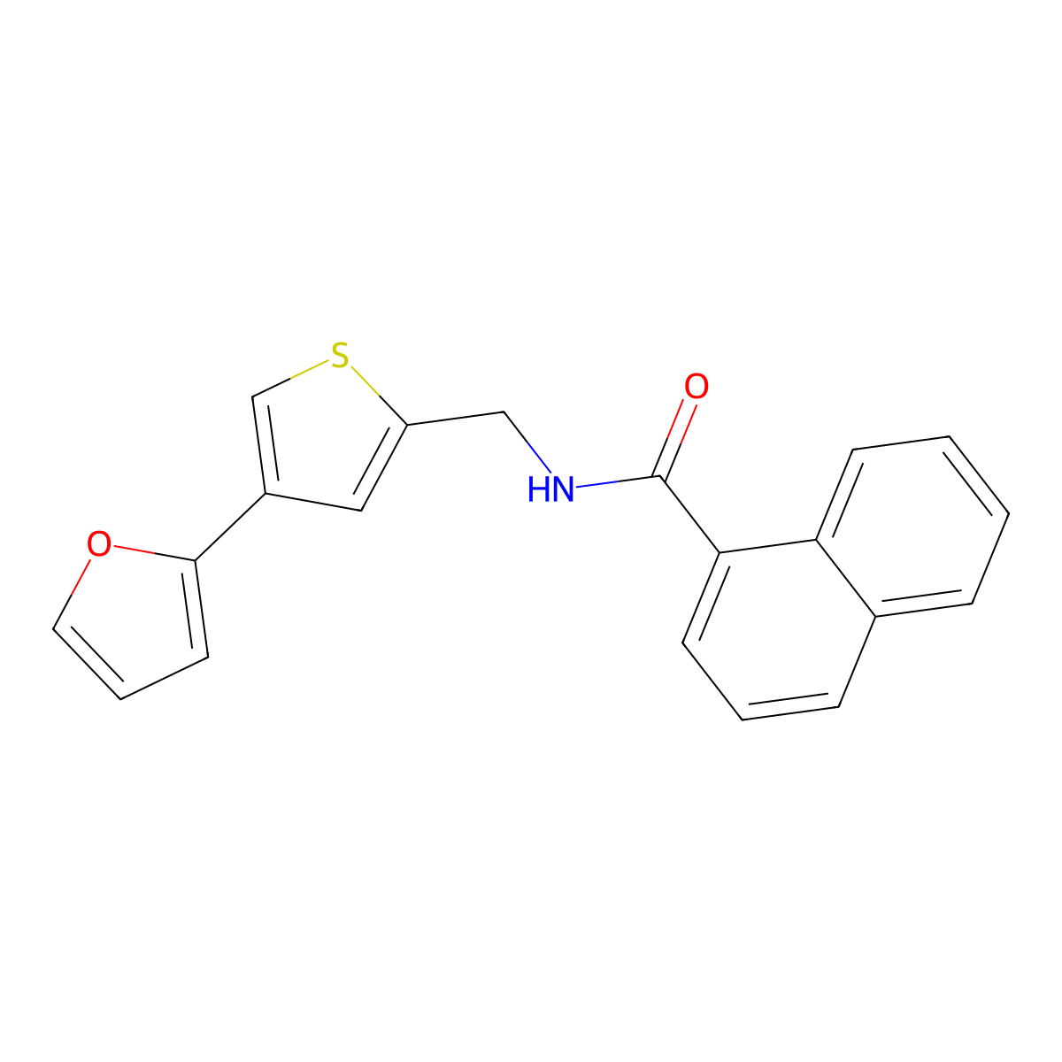 N-{[4-(furan-2-yl)thiophen-2-yl]methyl}naphthalene-1-carboxamide molecular structure, CAS 2379996-97-9