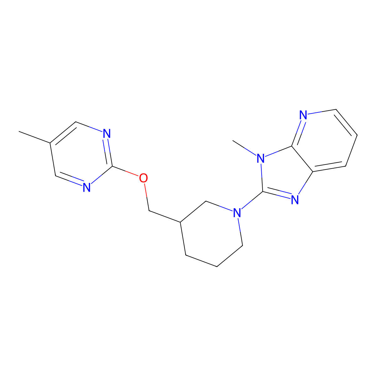 5-methyl-2-[(1-{3-methyl-3H-imidazo[4,5-b]pyridin-2-yl}piperidin-3-yl)methoxy]pyrimidine molecular structure, CAS 2379997-05-2