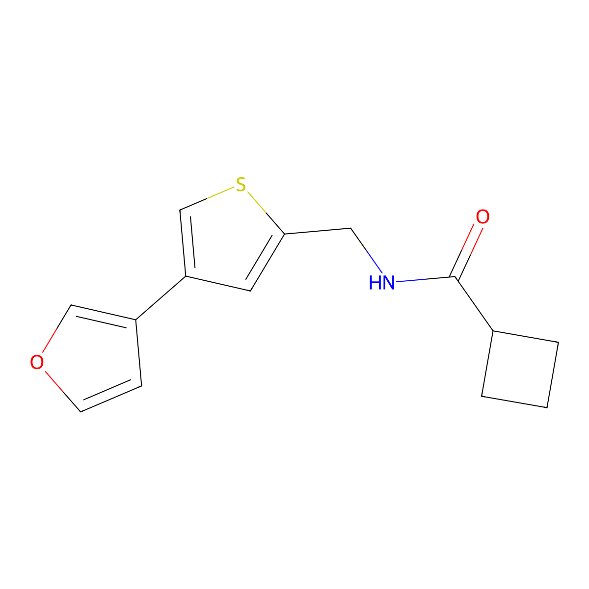 N-{[4-(furan-3-yl)thiophen-2-yl]methyl}cyclobutanecarboxamide molecular structure, CAS 2379997-09-6