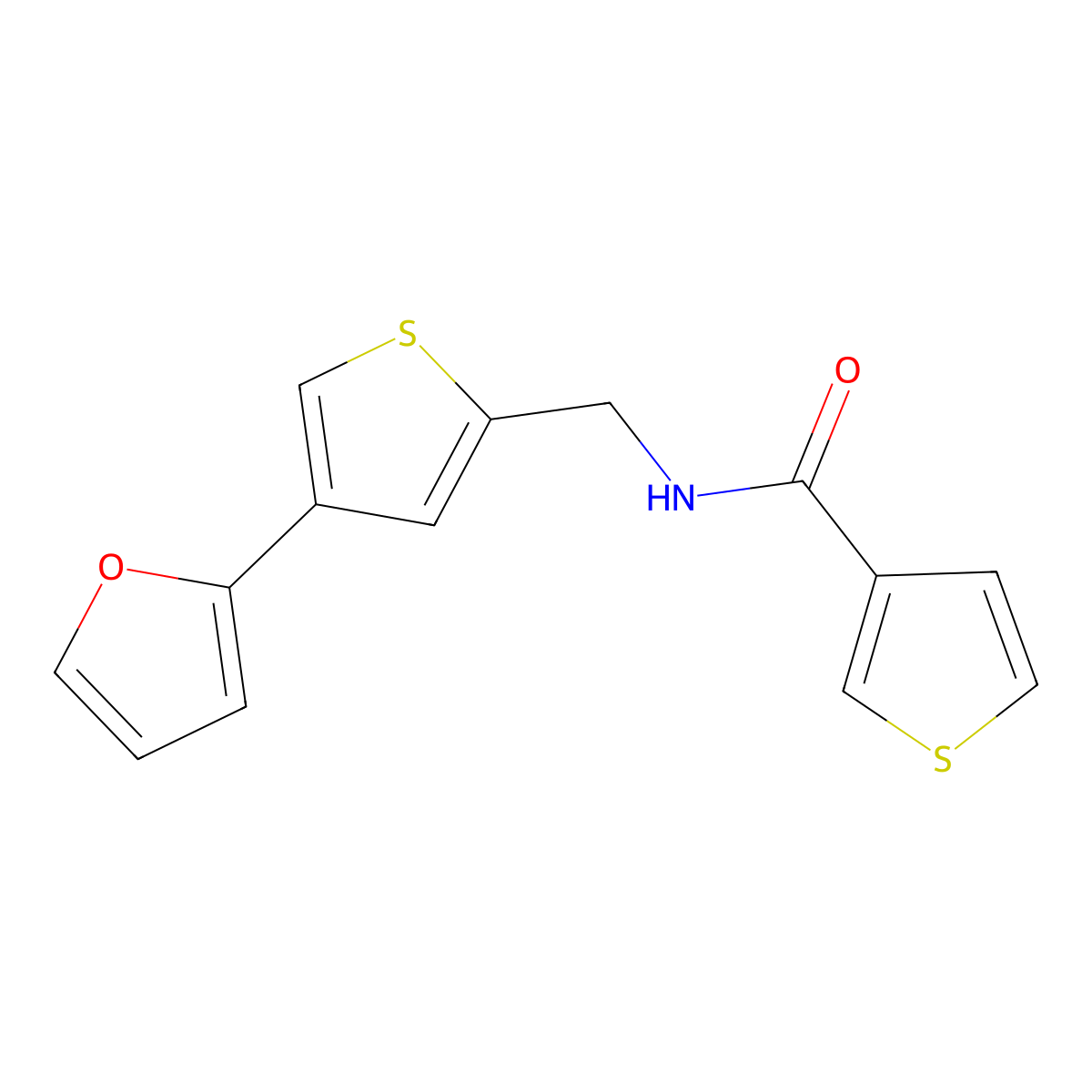 N-{[4-(furan-2-yl)thiophen-2-yl]methyl}thiophene-3-carboxamide molecular structure, CAS 2379997-17-6