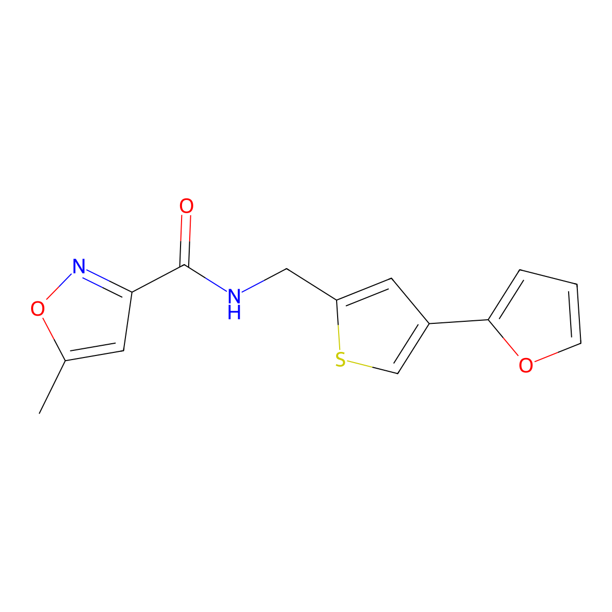 N-{[4-(furan-2-yl)thiophen-2-yl]methyl}-5-methyl-1,2-oxazole-3-carboxamide molecular structure, CAS 2379997-28-9