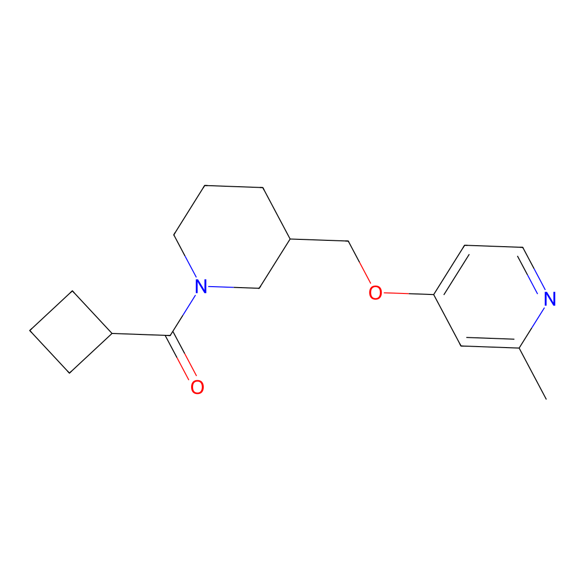 4-[(1-Cyclobutanecarbonylpiperidin-3-yl)methoxy]-2-methylpyridine molecular structure, CAS 2379997-30-3