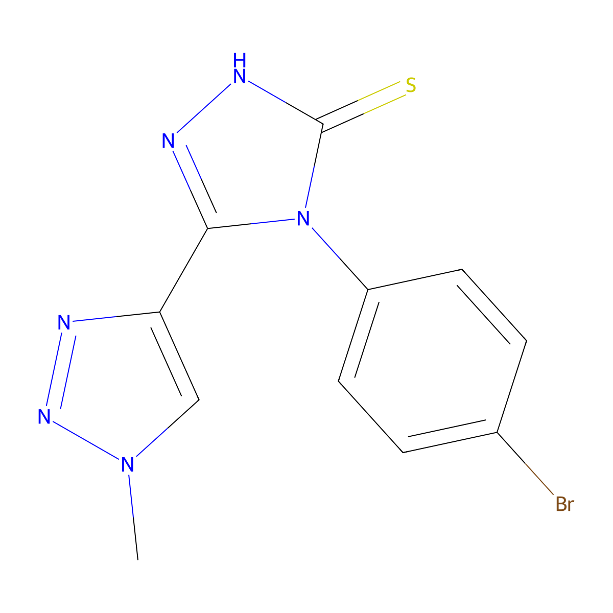 4-(4-bromophenyl)-3-(1-methyl-1H-1,2,3-triazol-4-yl)-4,5-dihydro-1H-1,2,4-triazole-5-thione molecular structure, CAS 2379997-38-1