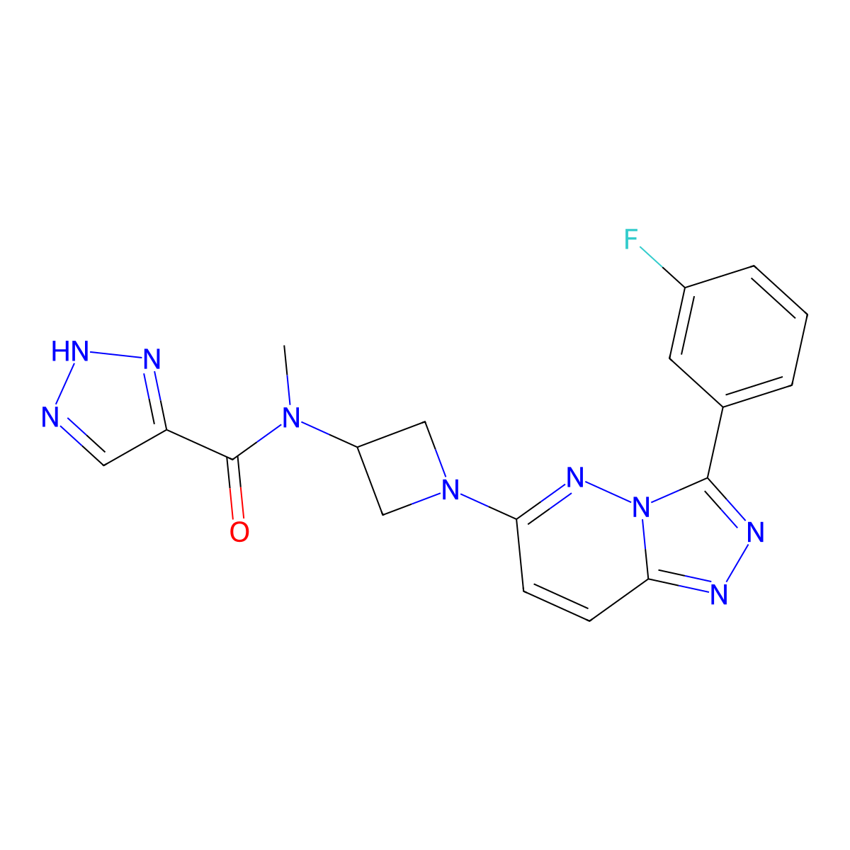 N-{1-[3-(3-fluorophenyl)-[1,2,4]triazolo[4,3-b]pyridazin-6-yl]azetidin-3-yl}-N-methyl-2H-1,2,3-triazole-4-carboxamide molecular structure, CAS 2379997-42-7