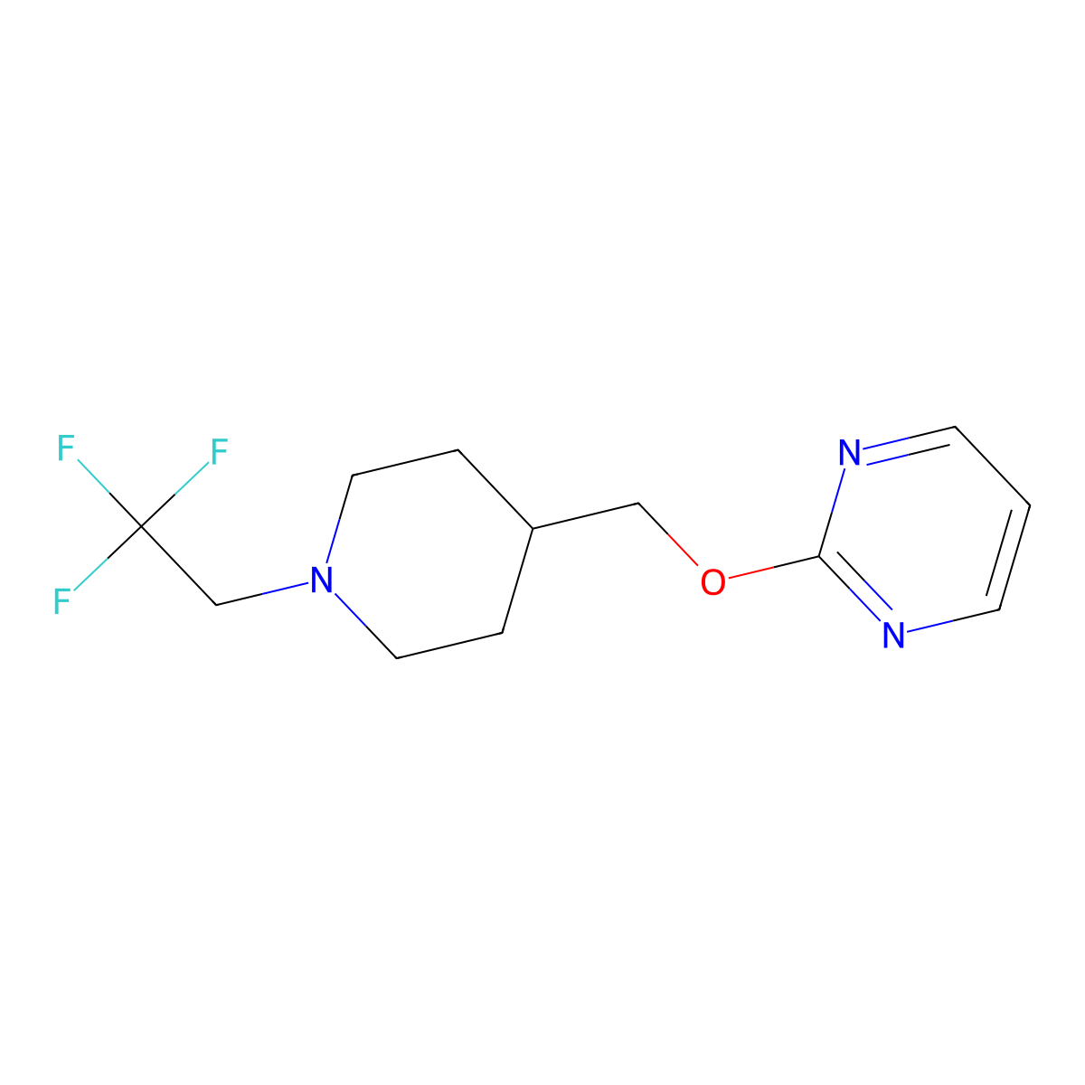 2-{[1-(2,2,2-Trifluoroethyl)piperidin-4-yl]methoxy}pyrimidine molecular structure, CAS 2379997-52-9
