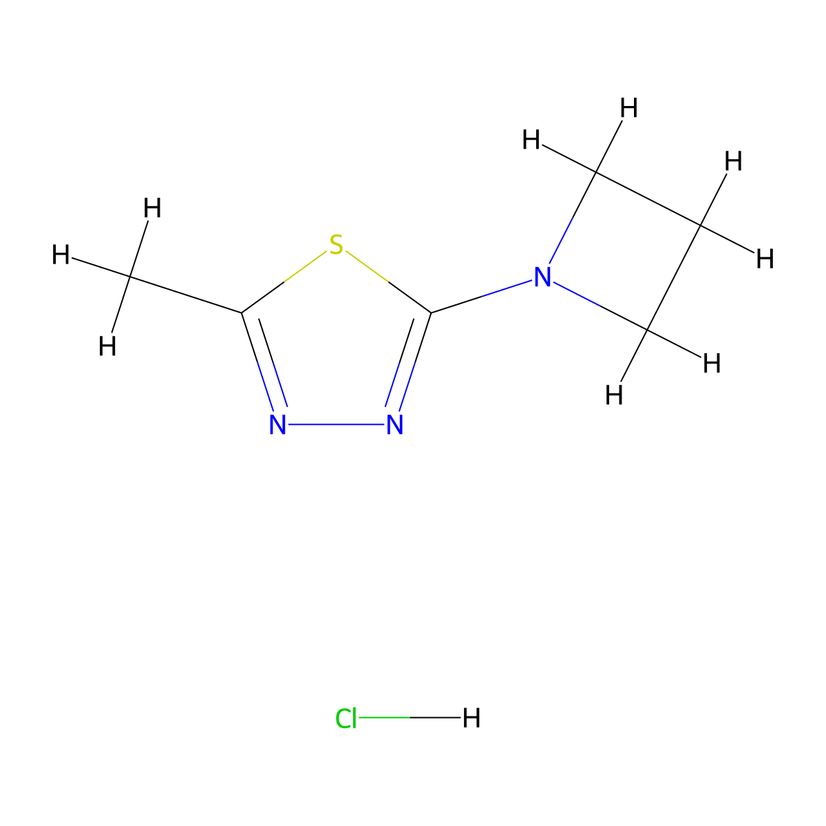 2-(Azetidin-1-yl)-5-methyl-1,3,4-thiadiazole hydrochloride molecular structure, CAS 2379997-57-4