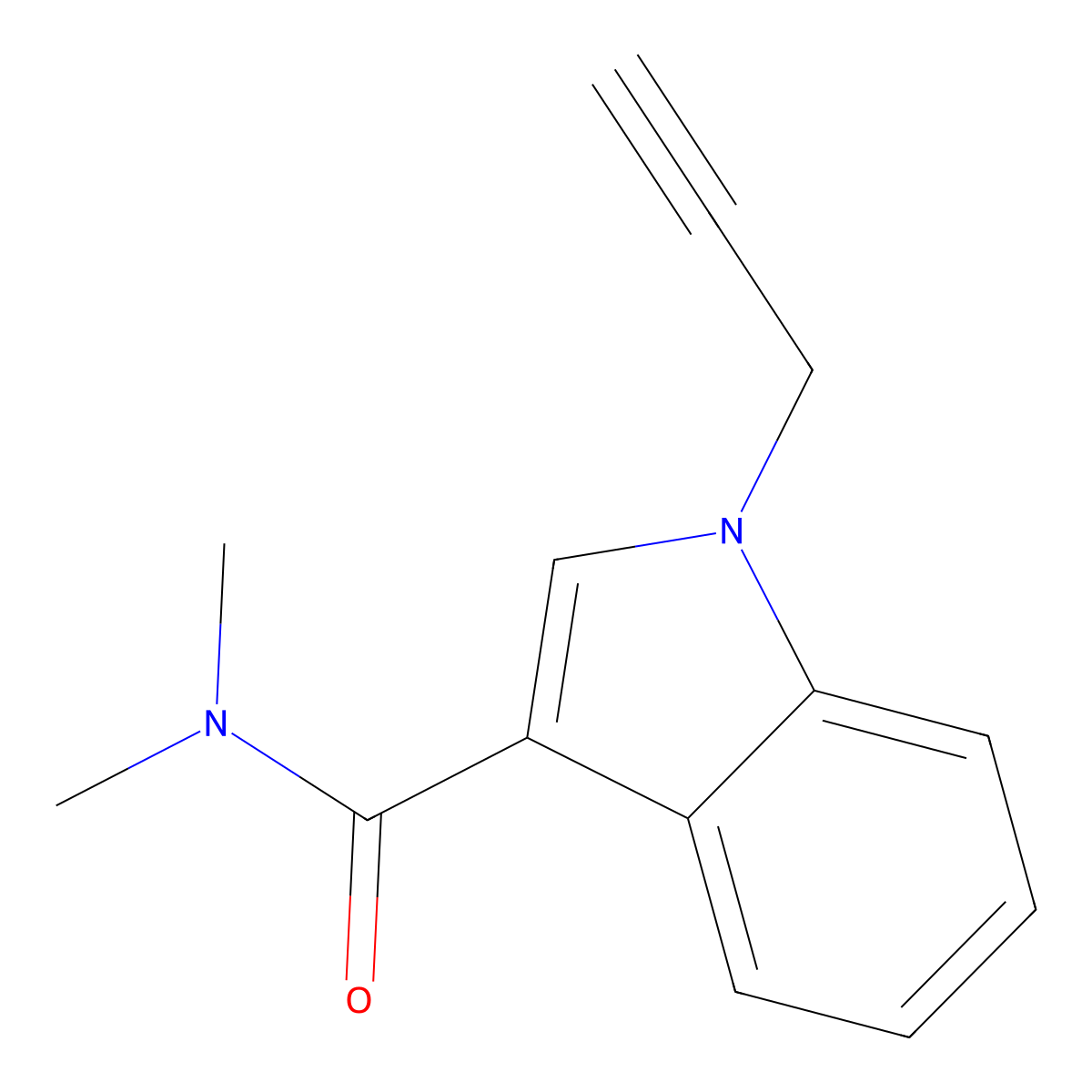 N,N-dimethyl-1-(prop-2-yn-1-yl)-1H-indole-3-carboxamide molecular structure, CAS 2379997-59-6