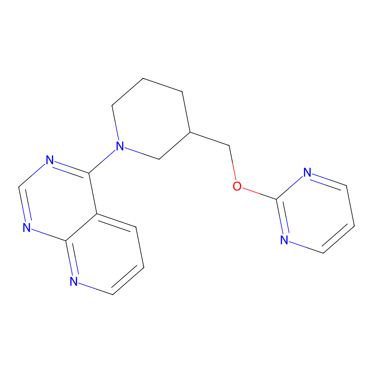 2-[(1-{Pyrido[2,3-d]pyrimidin-4-yl}piperidin-3-yl)methoxy]pyrimidine molecular structure, CAS 2379997-62-1